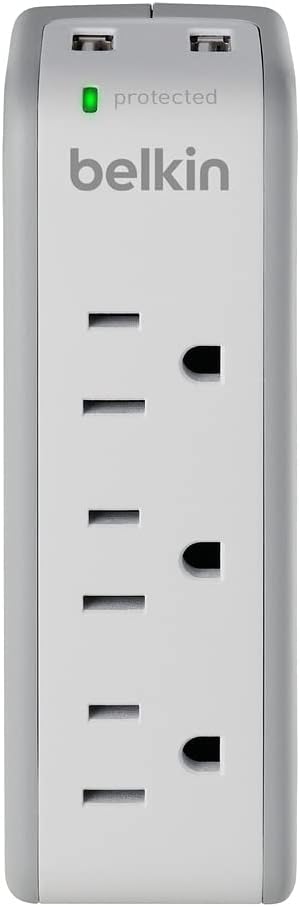 Belkin Wall Mount Surge Protector -3 AC Multi Outlets&2 USB Ports -Flat - Image 4