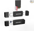 GIGASTONE SD Card Reader 2-Pack, 5-in-1 USB-A/USB-C Card Reader, Dual Slot by Gigastone