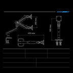 Gaming Monitor Arm for Flat/Ultrawide/Curved Monitors 32 to 60 inch, Heavy Duty - Image 9