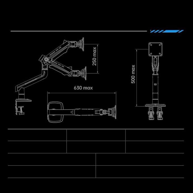 Gaming Monitor Arm for Flat/Ultrawide/Curved Monitors 32 to 60 inch, Heavy Duty - Image 9