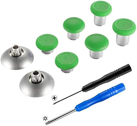 eXtremeRate 8 in 1 Green Metal Magnetic Thumbsticks Analog Joysticks by eXtremeRate