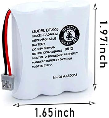 BT-905 BT905 Rechargeable Cordless Handset Phone Battery Compatible - Image 3