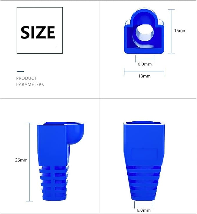 50 Pcs Cat5 Cat5E Cat6 Strain Relief Boot, RJ45 Plug Connector Cover Modular - Image 2