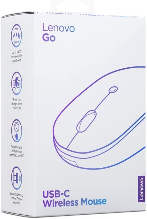 Lenovo Go USB-C Essential Wireless Mouse, 2.4 GHz Nano USB-C Receiver, - Image 11