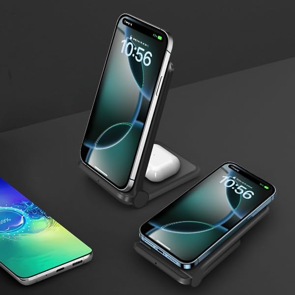 2 in 1 Wireless Charger, Foldable 20W Fast Wireless Charging Stand Compatible - Image 2
