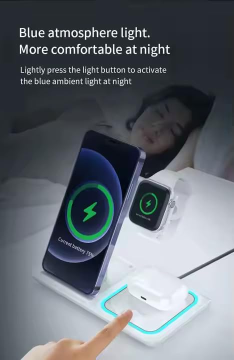 3-in-1 Wireless Charger for iPhone 16/15/14/13/12/11, Apple Watch All Series - Image 5