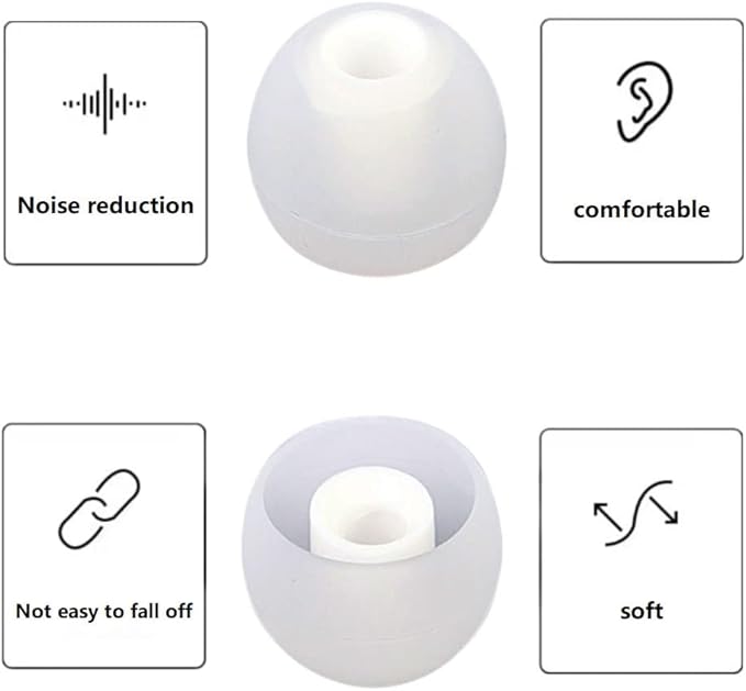 Earbud Replacement Tips Silicone Earbud Tips Ear Bud Covers Fit Most in-Ear - Image 7