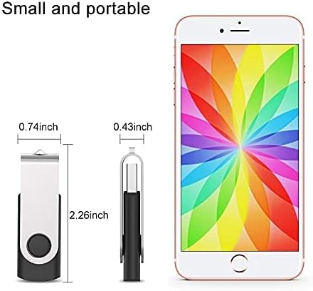 JUANWE 128GB USB Flash Drive 5 Packs, Thumb Drives Foldable 360° Swivel Shell & - Image 4