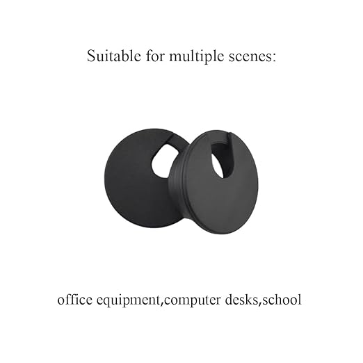 HAHIYO 2Pcs 1.38Inch/35mm Black ABS Plastic U-Shaped Desk Grommet Wire Grommet - Image 5