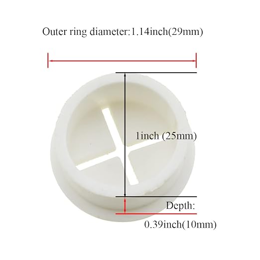 HAHIYO 4Pcs 1Inch/25mm White Flexible Rubber Desk Grommet Wire Grommet Cable - Image 2