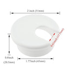 HAHIYO 2Pcs 1.77Inch/45mm White ABS Plastic U-Shaped Desk Grommet Wire Grommet - Image 2