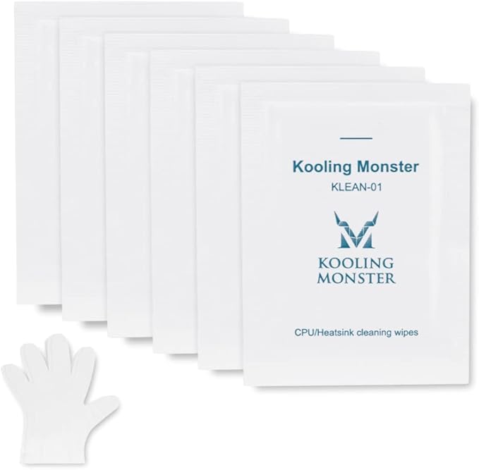 KLEAN-01, Thermal Paste Remover, No Impurities Thermal Compound Cleaning Wipes by KoolingMonster