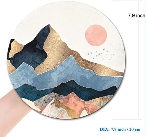 Mouse Pad, Sunrise Mountain Mouse Pad, Cute Small Round Mousepad - Image 2