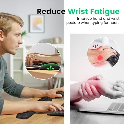 MEKASS Ergonomic Wrist Rest for Keyboard and Mouse, Soft Memory Foam Keyboard - Image 2