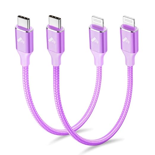 USB C to Lightning Cable 1FT 2Pack, Power Delivery iPhone Cables Type C iPhone by Aiminu