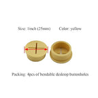 HAHIYO 4Pcs 1Inch/25mm Yellow Flexible Rubber Desk Grommet Wire Grommet Cable - Image 2