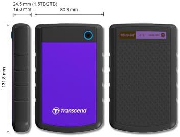 Transcend 2TB SJ25H3, USB 3.1 Portable Hard Drive Rugged, Anti-Shock Resistant - Image 3