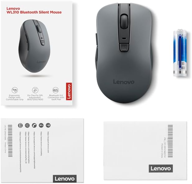 Lenovo WL310 Bluetooth Silent Mouse, Adjustable DPI, Silent Clicks, Portable - Image 9