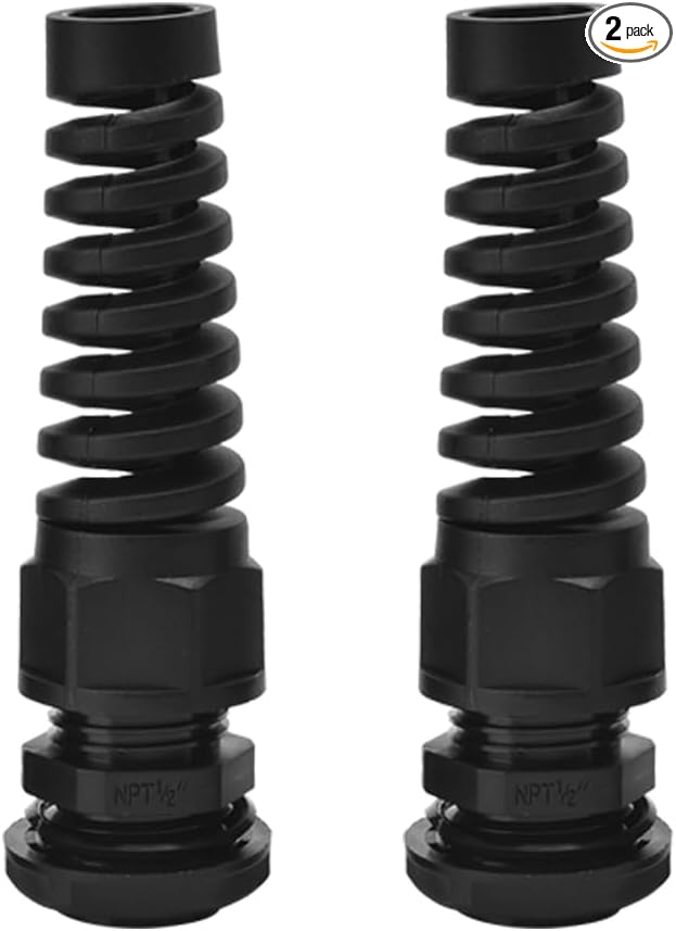 Strain Relief Cord Connector, CGELE 2 Pack NPT 1/2" Waterproof Cable Gland Cord by CGELE