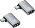 Powered Left Angle USB 2.0 Micro Male to USB Female Host OTG Adapter by Norsimda