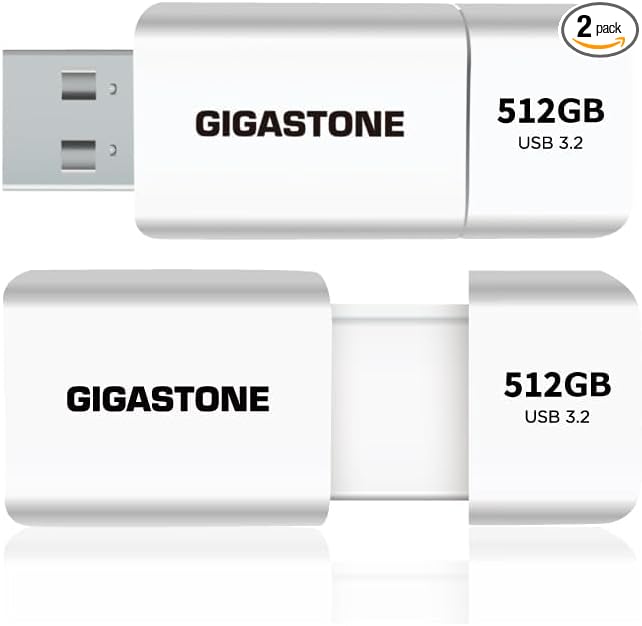GIGASTONE 512GB Flash Drive Z60 USB 3.2 Gen 1, 120MB/s Ultra Fast, Retractable by Gigastone