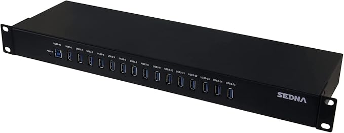 SEDNA - 15 Port USB 3.1 Gen I Hub - 19 Inch 1U Rack Mount - Image 2