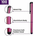 Stylus Pens for Touch Screens, 100 Pieces Universal Colorful Long Metal - Image 2