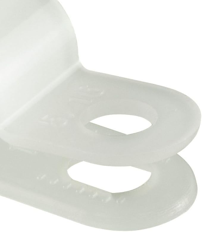 GTSE White Nylon Plastic Cable Clamps, 5/16" Screw Mounts - Image 4