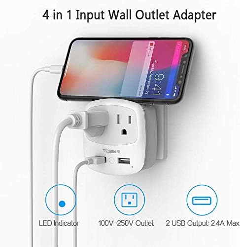 TESSAN US to UK Plug Adapter, Type G Travel Adaptor - Image 2