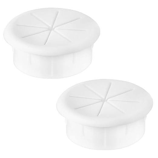 2" White Desk Grommet, JTemgle Flexible Cable Grommet Rubber Cable Hole Cover by JTemgle