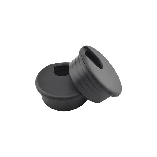 HAHIYO 2Pcs 1.77Inch/45mm Black ABS Plastic U-Shaped Desk Grommet Wire Grommet by HAHIYO