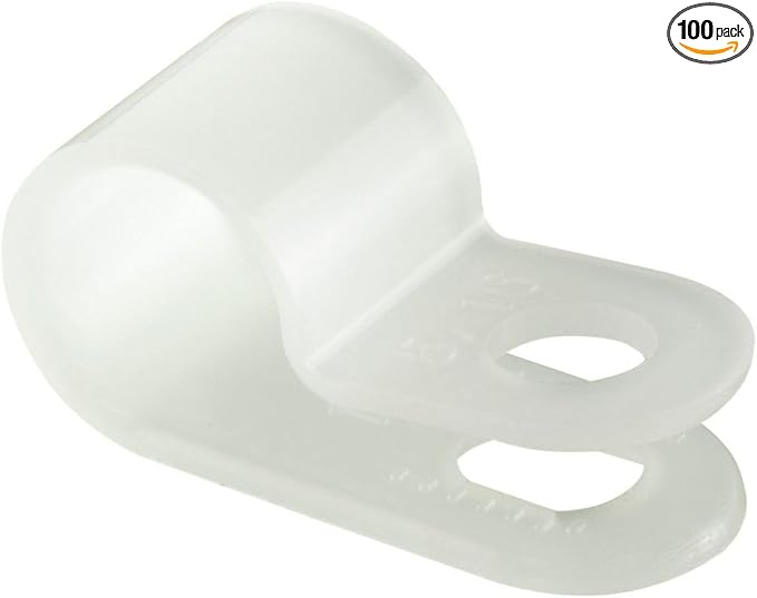 GTSE White Nylon Plastic Cable Clamps, 5/16" Screw Mounts by GTSE