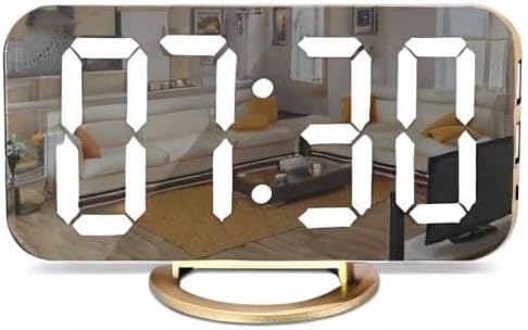 SZELAM Digital Alarm Clock, LED and Mirror Desk Clock Large Display, - Image 9