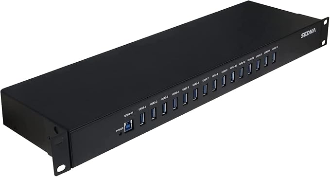 SEDNA - 15 Port USB 3.1 Gen I Hub - 19 Inch 1U Rack Mount by Sedna