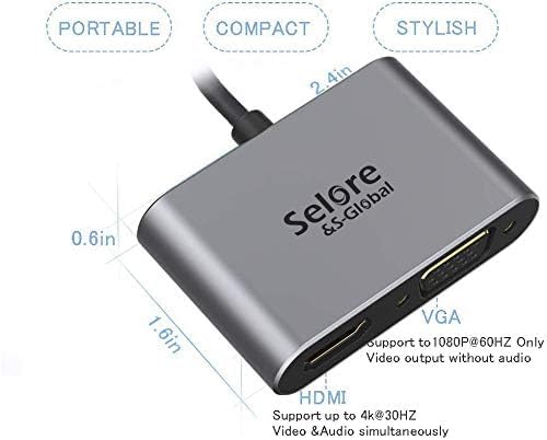USB C to HDMI VGA Adapter, USB Type C to VGA HDMI Thunderbolt 3 VGA Adapter - Image 7