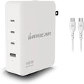 IOGEAR GearPower 145W Multiport Charger, 4 Port, USB-C Cable, iPhone 16 by IOGEAR