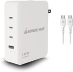 IOGEAR GearPower 145W Multiport Charger, 4 Port, USB-C Cable, iPhone 16 by IOGEAR