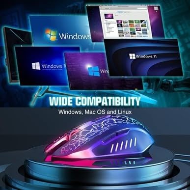 Wireless Gaming Mouse, Rechargeable Wireless Computer Mouse, 7-Color LED Light - Image 8