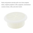 HAHIYO 2Pcs 2Inch/50mm White ABS Plastic Eight-petaled Desk Grommet Wire - Image 5