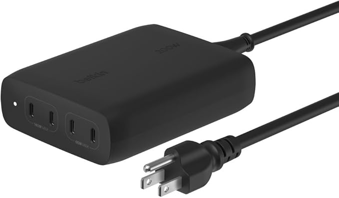 Belkin 4-Port USB C Charger Block, 200W GaN Multi-Port Charger USB-C PD 3.1 by Belkin