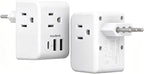 2 Pack Italy Travel Plug Adapter, Type L Italy Power Adapter by OneBeat