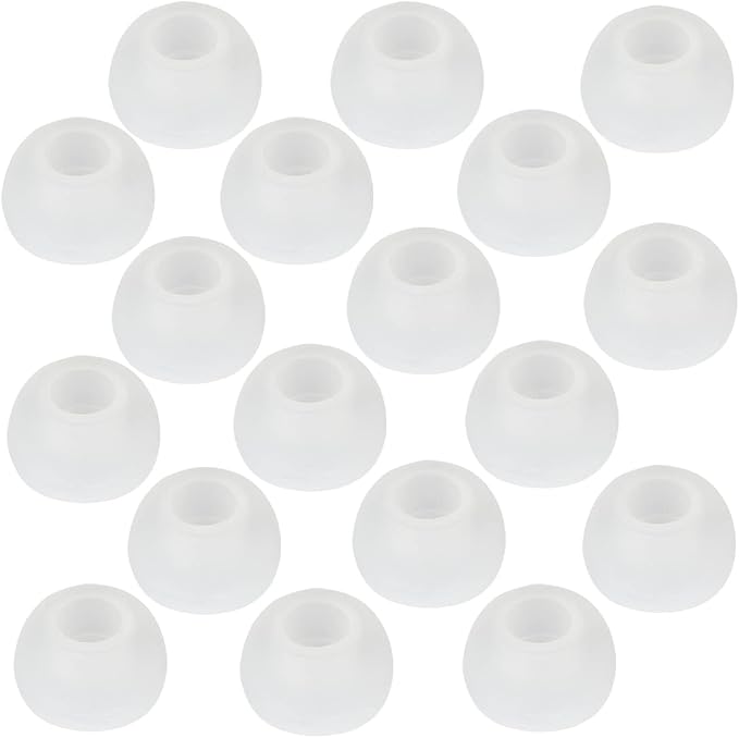 9 Pairs White Earbud Tips, Replacement Headphone Covers, Soft Rubber Tips by DMZHY