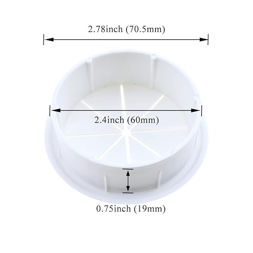 HAHIYO 2Pcs 2.4Inch/60mm White ABS Plastic Eight-petaled Desk Grommet Wire - Image 2