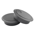 HAHIYO 2Pcs 3.15Inch/80mm Black ABS Plastic Sector-Shaped Desk Grommet Wire by HAHIYO