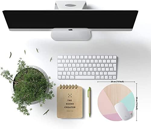Round Mouse Pad, Wood Pink Green Purple Splice Mouse Pad, Washable Gaming - Image 6