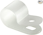 GTSE White Nylon Plastic Cable Clamps, 3/8" Screw Mounts by GTSE