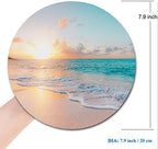 Round Mouse Pad, Beach Customized Premium-Textured Mouse Mat, Washable Mousepads - Image 2