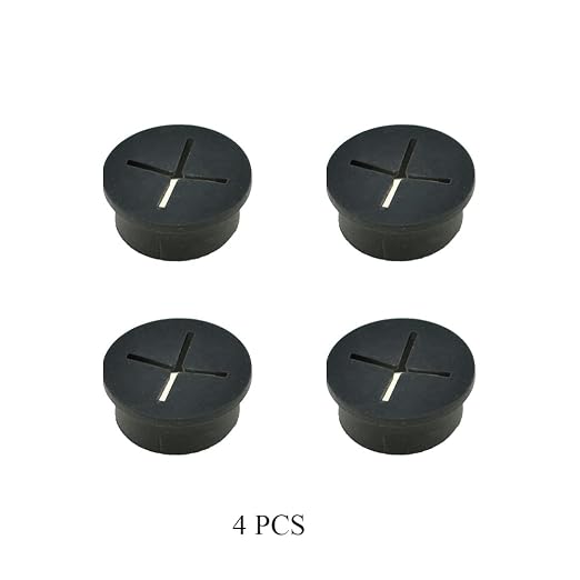 HAHIYO 4Pcs 1Inch/25mm Black Flexible Rubber Desk Grommet Wire Grommet Cable - Image 5