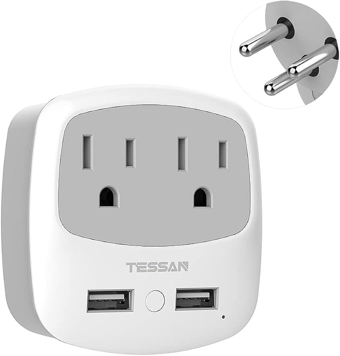TESSAN Israel Power Adapter, Type H Travel Plug Adaptor by TESSAN