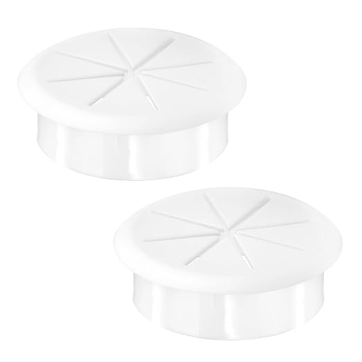 2-3/8" White Desk Grommet, JTemgle Flexible Cable Grommet Rubber Cable Hole by JTemgle